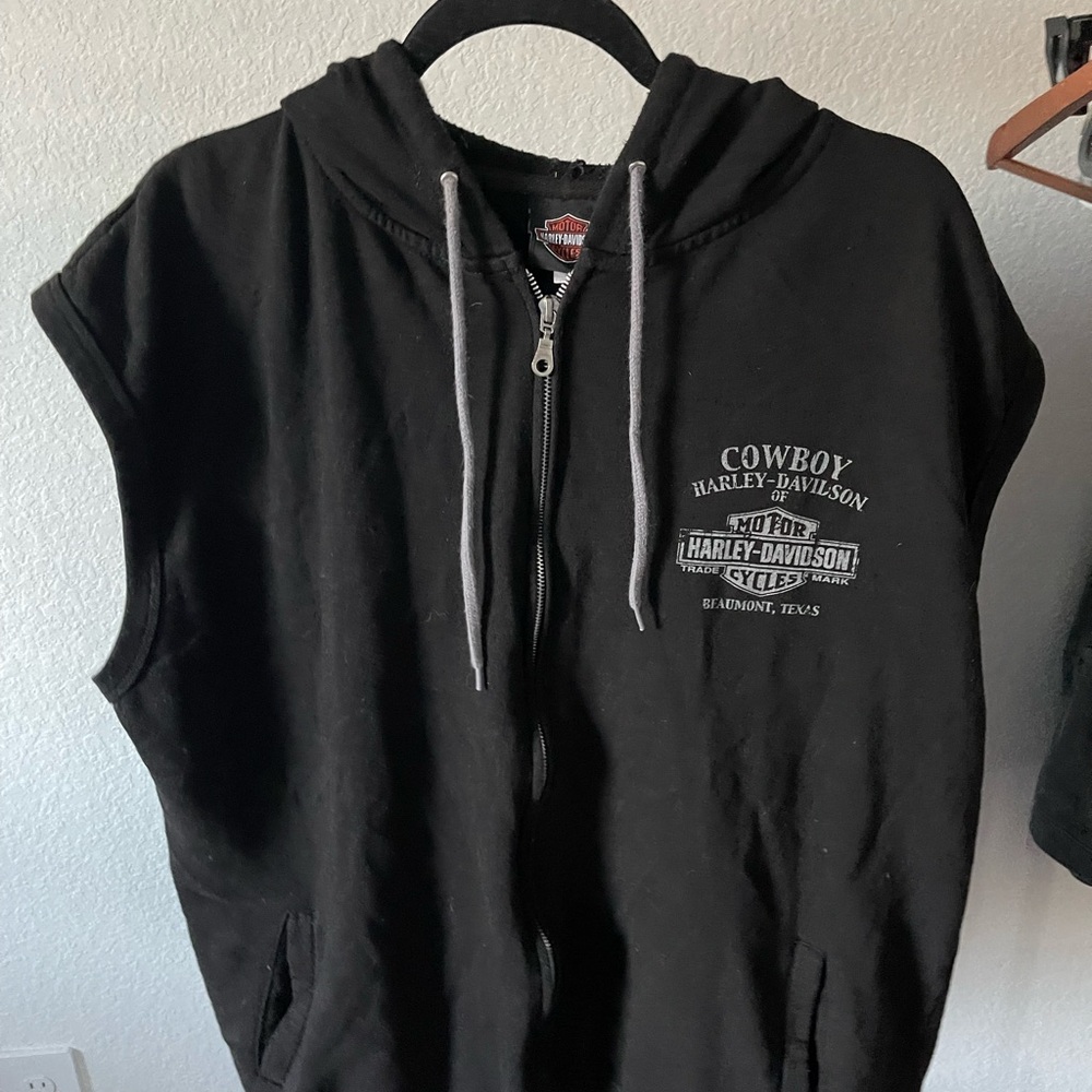 Harley-Davidson Black Sleeveless Hoodie